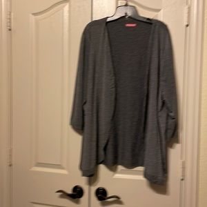 Simply Aster open front lightweight jacket in size 4x 3/4 sleeves stretchy